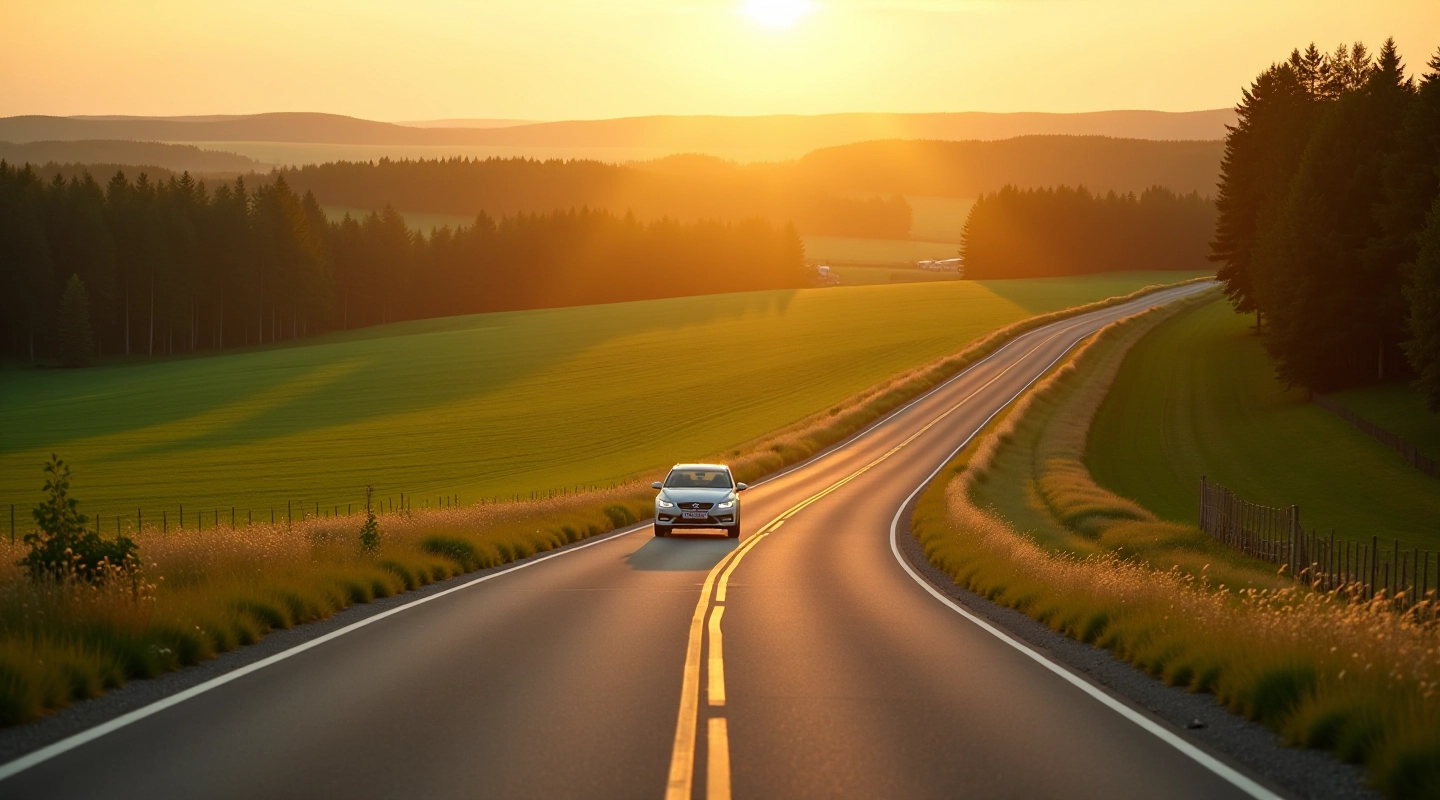 Graži Lietuvos automobilinė kelionė per laukus ir miškus