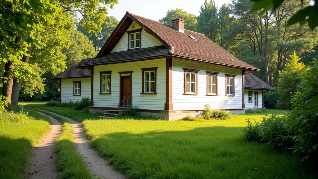 Tradicinis žemaičių medinis namas su šiena kūlyje